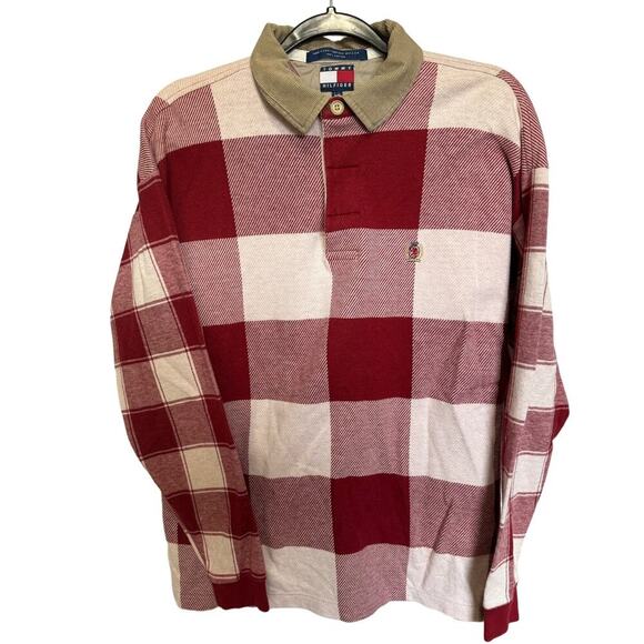 Tommy Hilfiger Other - Tommy Hilfiger Vintage Red Plaid Polo Long Sleeve Size Large